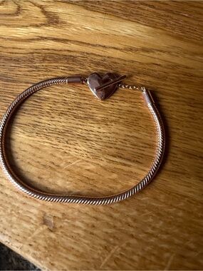 Pandora Rose Gold Heart Toggle Snake Chain Bracelet new no box